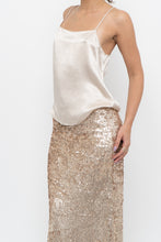 Load image into Gallery viewer, BABATON x Nude Satin Flowy Tank (XS)