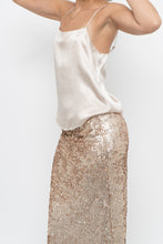 Load image into Gallery viewer, BABATON x Nude Satin Flowy Tank (XS)