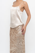 Load image into Gallery viewer, BABATON x Nude Satin Flowy Tank (XS)