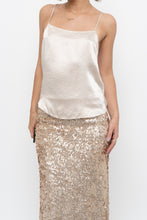 Load image into Gallery viewer, BABATON x Nude Satin Flowy Tank (XS)