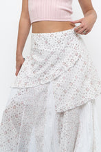 Load image into Gallery viewer, Vintage x Made in Canada x White, Pink Floral Tiered Maxi Skirt (XL, XXL)