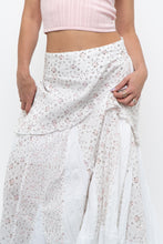 Load image into Gallery viewer, Vintage x Made in Canada x White, Pink Floral Tiered Maxi Skirt (XL, XXL)