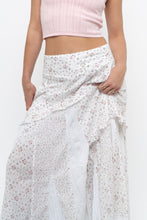 Load image into Gallery viewer, Vintage x Made in Canada x White, Pink Floral Tiered Maxi Skirt (XL, XXL)