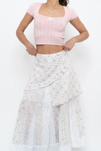 Load image into Gallery viewer, Vintage x Made in Canada x White, Pink Floral Tiered Maxi Skirt (XL, XXL)