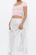 Load image into Gallery viewer, Vintage x Made in Canada x White, Pink Floral Tiered Maxi Skirt (XL, XXL)