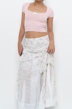 Load image into Gallery viewer, Vintage x Made in Canada x White, Pink Floral Tiered Maxi Skirt (XL, XXL)