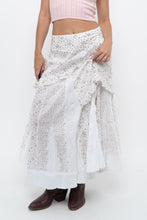 Load image into Gallery viewer, Vintage x Made in Canada x White, Pink Floral Tiered Maxi Skirt (XL, XXL)