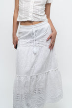 Load image into Gallery viewer, Vintage x MEXX White Cotton-blend Pointelle Maxi Skirt (XS)