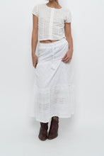 Load image into Gallery viewer, Vintage x MEXX White Cotton-blend Pointelle Maxi Skirt (XS)