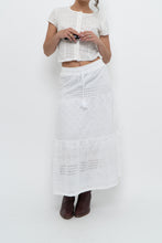 Load image into Gallery viewer, Vintage x MEXX White Cotton-blend Pointelle Maxi Skirt (XS)
