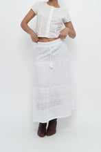 Load image into Gallery viewer, Vintage x MEXX White Cotton-blend Pointelle Maxi Skirt (XS)