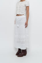 Load image into Gallery viewer, Vintage x MEXX White Cotton-blend Pointelle Maxi Skirt (XS)
