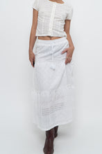 Load image into Gallery viewer, Vintage x MEXX White Cotton-blend Pointelle Maxi Skirt (XS)