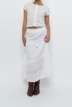 Load image into Gallery viewer, Vintage x MEXX White Cotton-blend Pointelle Maxi Skirt (XS)