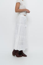 Load image into Gallery viewer, Vintage x MEXX White Cotton-blend Pointelle Maxi Skirt (XS)