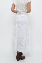 Load image into Gallery viewer, Vintage x MEXX White Cotton-blend Pointelle Maxi Skirt (XS)