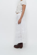 Load image into Gallery viewer, Vintage x MEXX White Cotton-blend Pointelle Maxi Skirt (XS)