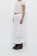 Load image into Gallery viewer, Vintage x MEXX White Cotton-blend Pointelle Maxi Skirt (XS)