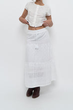 Load image into Gallery viewer, Vintage x MEXX White Cotton-blend Pointelle Maxi Skirt (XS)