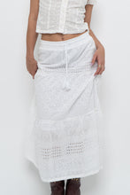Load image into Gallery viewer, Vintage x MEXX White Cotton-blend Pointelle Maxi Skirt (XS)