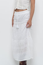 Load image into Gallery viewer, Vintage x MEXX White Cotton-blend Pointelle Maxi Skirt (XS)