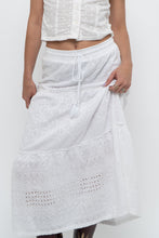 Load image into Gallery viewer, Vintage x MEXX White Cotton-blend Pointelle Maxi Skirt (XS)