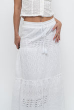 Load image into Gallery viewer, Vintage x MEXX White Cotton-blend Pointelle Maxi Skirt (XS)