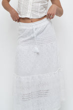 Load image into Gallery viewer, Vintage x MEXX White Cotton-blend Pointelle Maxi Skirt (XS)