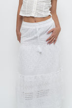 Load image into Gallery viewer, Vintage x MEXX White Cotton-blend Pointelle Maxi Skirt (XS)
