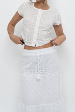 Load image into Gallery viewer, BRANDY MELVILLE x White Pointelle Crop Blouse (XS, S)