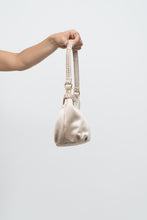 Load image into Gallery viewer, Vintage x NINE WEST Beige Satin Rhinestone Clutch