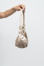 Load image into Gallery viewer, Vintage x NINE WEST Beige Satin Rhinestone Clutch