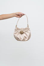 Load image into Gallery viewer, Vintage x NINE WEST Beige Satin Rhinestone Clutch