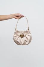 Load image into Gallery viewer, Vintage x NINE WEST Beige Satin Rhinestone Clutch