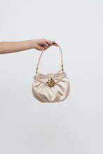 Load image into Gallery viewer, Vintage x NINE WEST Beige Satin Rhinestone Clutch