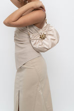 Load image into Gallery viewer, Vintage x NINE WEST Beige Satin Rhinestone Clutch