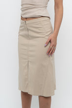 Load image into Gallery viewer, Vintage x Made in Hong Kong x DKNY Beige Cotton-blend Midi Skirt (XS)