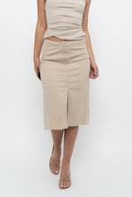 Load image into Gallery viewer, Vintage x Made in Hong Kong x DKNY Beige Cotton-blend Midi Skirt (XS)