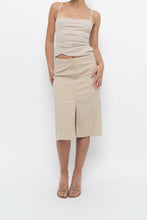 Load image into Gallery viewer, Vintage x Made in Hong Kong x DKNY Beige Cotton-blend Midi Skirt (XS)