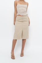 Load image into Gallery viewer, Vintage x Made in Hong Kong x DKNY Beige Cotton-blend Midi Skirt (XS)