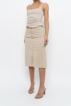 Load image into Gallery viewer, Vintage x Made in Hong Kong x DKNY Beige Cotton-blend Midi Skirt (XS)