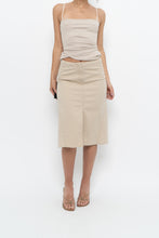 Load image into Gallery viewer, Vintage x Made in Hong Kong x DKNY Beige Cotton-blend Midi Skirt (XS)