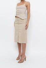 Load image into Gallery viewer, Vintage x Made in Hong Kong x DKNY Beige Cotton-blend Midi Skirt (XS)