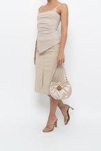 Load image into Gallery viewer, Vintage x Made in Hong Kong x DKNY Beige Cotton-blend Midi Skirt (XS)