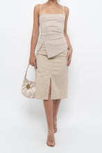 Load image into Gallery viewer, Vintage x Made in Hong Kong x DKNY Beige Cotton-blend Midi Skirt (XS)