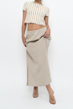 Load image into Gallery viewer, Vintage x Heathered Beige Linen Maxi Skirt (L)