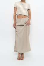 Load image into Gallery viewer, Vintage x Heathered Beige Linen Maxi Skirt (L)