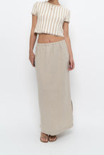 Load image into Gallery viewer, Vintage x Heathered Beige Linen Maxi Skirt (L)