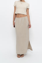 Load image into Gallery viewer, Vintage x Heathered Beige Linen Maxi Skirt (L)