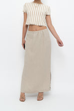 Load image into Gallery viewer, Vintage x Heathered Beige Linen Maxi Skirt (L)